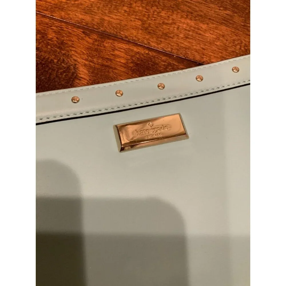 Kate Spade New York Lucy Light Blue Studded Leather Clutch